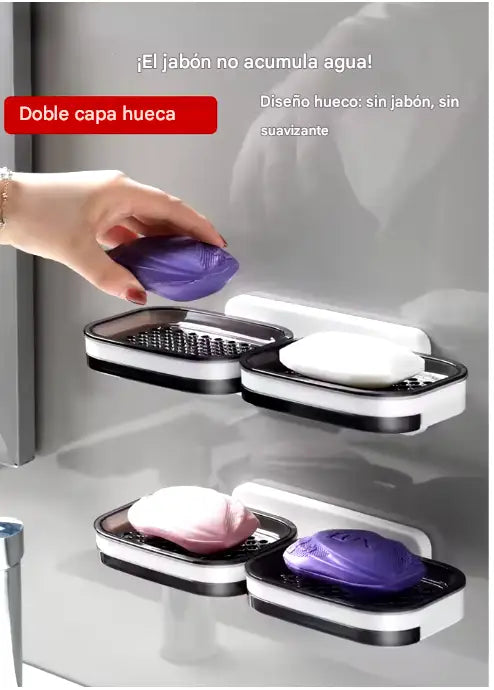 Porta Jabón Doble Capa Antideslizante